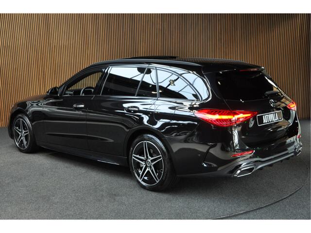 Mercedes-Benz C-KLASSE Estate 300e AMG Line Panodak HUD Leer 360° Burmester Memory seats Distronic+ Matrix LED Laser Navi LED Nightpack PTS Ambient Elekt. achterklep Elektr. trekhaak Climate voor & achter LM velgen BTW auto!