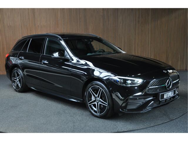 Mercedes-Benz C-KLASSE Estate 300e AMG Line Panodak HUD Leer 360° Burmester Memory seats Distronic+ Matrix LED Laser Navi LED Nightpack PTS Ambient Elekt. achterklep Elektr. trekhaak Climate voor & achter LM velgen BTW auto!
