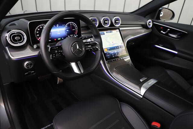 Mercedes-Benz C-KLASSE 300e AMG | 313PK | Head-up | Keyless-go | Sfeerverlichting | Memory | Pano | Leder | Standkachel | Trekhaak | 2022.