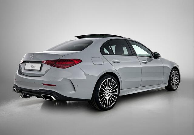 Mercedes-Benz C-KLASSE 300 e Business Solution AMG | Nightpakket | Comfortpakket Plus | Middenconsole metaalstructuur | Trekhaak | Panoramaschuifdak | Smartphone integratie | 360° camera | Sfeerverlichting |