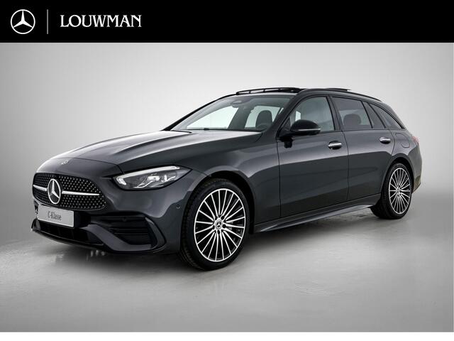 Mercedes-Benz C-KLASSE Estate 300 e Business Solution AMG | Comfortpakket Plus | Nightpakket | Parkeerpakket met 360°-camera | Trekhaak | Panoramaschuifdak | 19" multispaaks lichtmetalen AMG-velgen | GUARD 360° Plus | Middenconsole metaalstructuur |