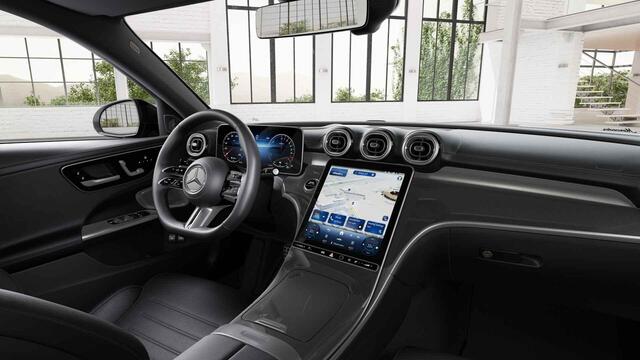 Mercedes-Benz C-KLASSE 300e Business Solution AMG | AMG Line Premium Plus | Nightpakket | Trekhaak | Burmester | 360° camera | Panoramaschuifdak |