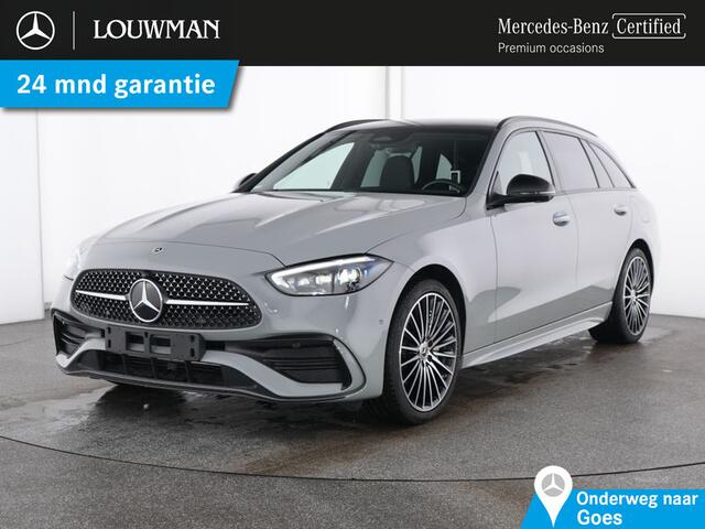 Mercedes-Benz C-KLASSE Estate 300 e AMG Plug-In Hybride AMG Line Premium | Night Pakket | Panorama Schuif-Kanteldak | Trekhaak | 19 Inch AMG Velgen | Parkeerpakket met 360°-camera. Inclusief 24 maanden MB Certified garantie voor Europa.