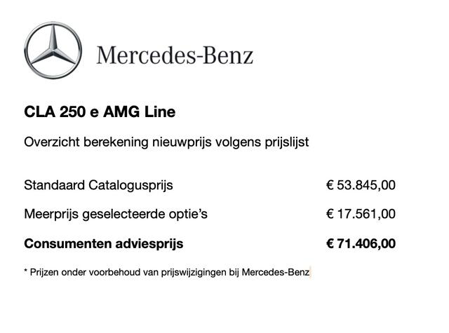 Mercedes-Benz CLA-KLASSE CLA 250 e AMG Line | NIGHT | Burmester | Rij-assistent | Leder