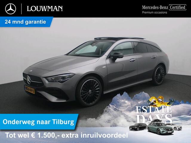 Mercedes-Benz CLA-KLASSE Shooting Brake 250 e Business Solution AMG AMG Line | Night Pakket |Panorama Schuif-Kanteldak | Memory Stoelen | Head-up display | Parkeerpakket met 360°-camera. Inclusief 24 maanden MB Certified garantie voor Europa.