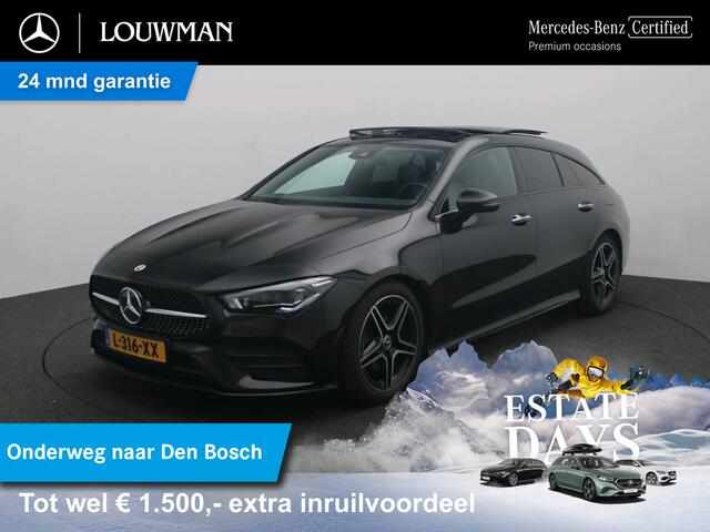 Mercedes-Benz CLA-KLASSE Shooting Brake 180 Business Solution AMG AMG | Night Pakket | Panorama Schuif-Kanteldak | Trekhaak | Memory Voorstoelen | Sfeerverlichting. Inclusief 24 maanden Mercedes-Benz Certified garantie voor Europa.