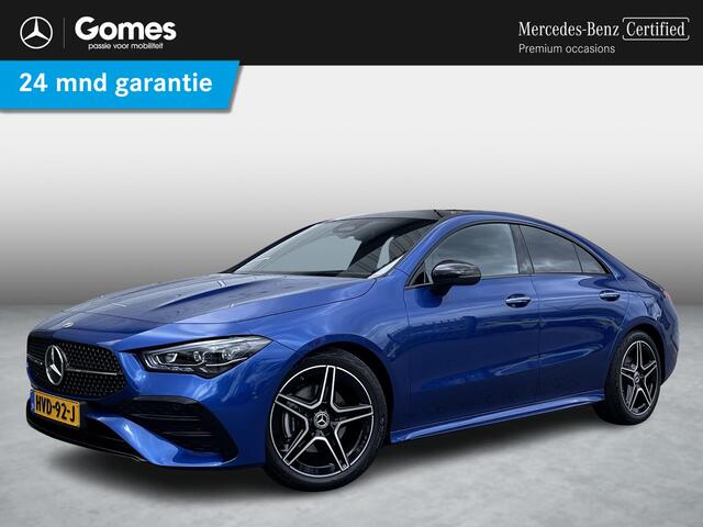 Mercedes-Benz CLA-KLASSE 180 Business Solution AMG | Panoramadak | Bruin Interieur | Night Pakket | MULTIBEAM LED Koplampen | Apple CarPlay | Android Auto | Sierdelen Walnotenhout Zwart | Sfeerverlichting | Stoelverwarming | Achteruitrijcamera