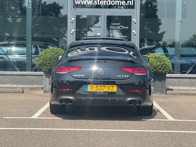 Mercedes-Benz CLS-KLASSE AMG 53 4MATIC+ Premium Plus l Schuif- / Kanteldak l Distronic Plus l Memory l Stoelverwamarming en Stoelventilatie l Head Up l LED adaptief l Airmatic l Keyless Go l Burmester l Sfeerverlichting l Nappa LEDER l AMG Night pakket l Achteruitrij camera | Dra