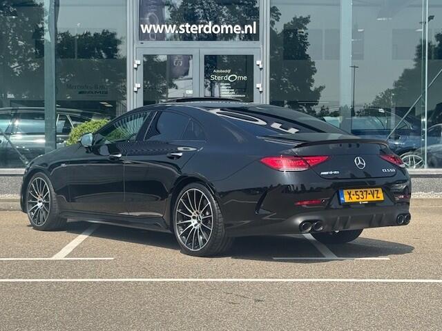 Mercedes-Benz CLS-KLASSE AMG 53 4MATIC+ Premium Plus l Schuif- / Kanteldak l Distronic Plus l Memory l Stoelverwamarming en Stoelventilatie l Head Up l LED adaptief l Airmatic l Keyless Go l Burmester l Sfeerverlichting l Nappa LEDER l AMG Night pakket l Achteruitrij camera | Dra