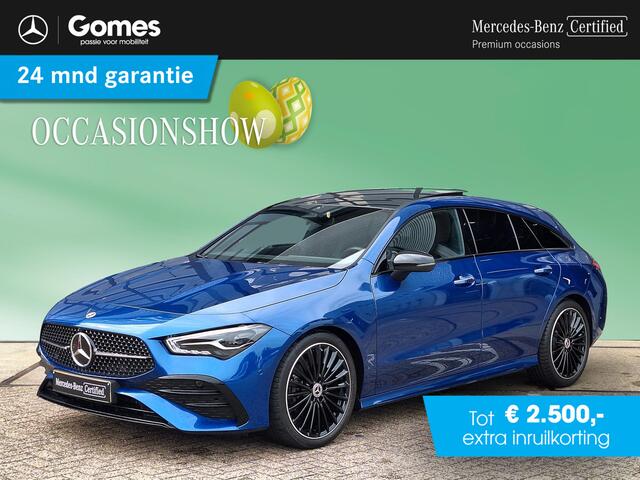 Mercedes-Benz Cla Shooting Brake 180 Star Edition AMG | Panoramadak | Nightpakket | Dodehoekassistent | Apple CarPlay | Android Auto | Sfeerverlichting | Stoelverwarming | Achteruitrijcamera | Elektrisch inklapbare buitenspiegels