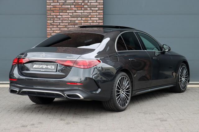 Mercedes-Benz E-KLASSE 450 4MATIC AMG Line Premium+ | Luchtvering | Hyperscreen | Achterasbesturing | Massage | Nappa Leder | Stoelventilatie | Soft-Close | Trekhaak | Burmester | HUD | Verwarmd Stuurwiel |