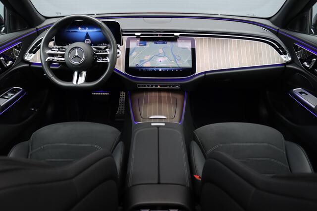 Mercedes-Benz E-estate 300 e AMG Line | Distronic | Panoramadak | Memory | Trekhaak | Soft-Close | Surround Camera | Digital Light | Verwarmd Stuurwiel | Keyless Go | Nightpakket |