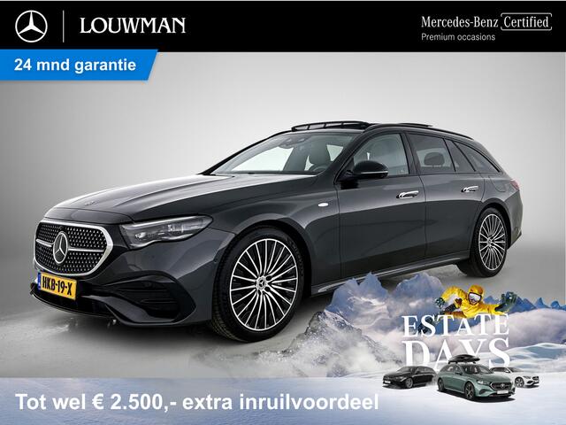 Mercedes-Benz E-estate 300 e Sport Edition Trekhaak | AMG Line | Night Pakket | Panorama Schuif-Kanteldak | Lederen Bekleding | Diital Licht | Alarm. Inclusief 24 maanden MB Certified garantie voor Europa.