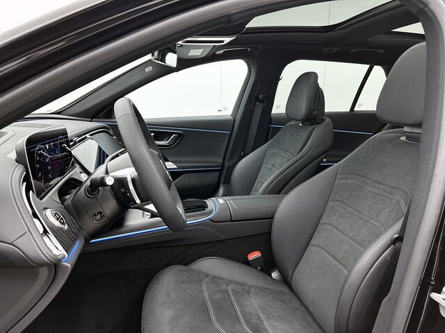 Mercedes-Benz E-estate 300 e Business Solution AMG | Winterpakket | Nightpakket | Comfortpakket Plus | Trekhaak | Panoramaschuifdak | Head-up display | Sierelement in openporig zwart essenhout met Mercedes - Benz patroon |