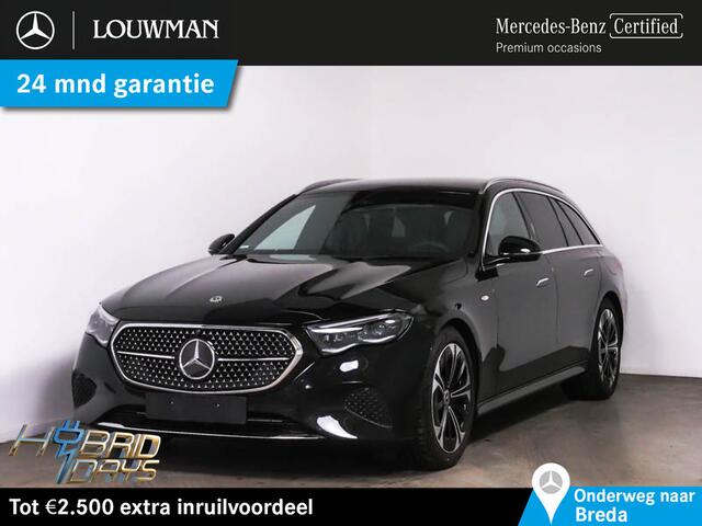Mercedes-Benz E-estate 300 e Plug-In Hybride Ledkoplampen | Memory Voorstoelen | Distronic | Digital Licht | Apple CarPlay | Zwarte Hemel | Parkeerpakket met 360°-camera. Inclusief 24 maanden MB Certified garantie voor Europa.
