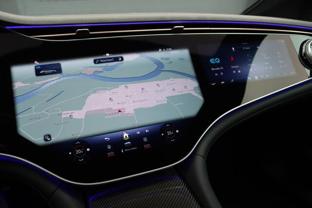 Mercedes-Benz EQE 350+ AMG Line Premium+ 96 kWh | Hyperscreen | Luchtvering | Achterasbesturing | Carbon | Distronic+ | Panoramadak | HUD | Verwarmd Stuurwiel | 22kW | Warmtepomp |
