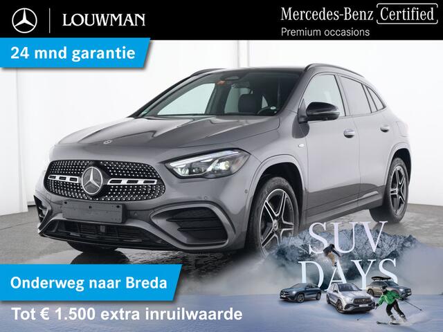 Mercedes-Benz GLA-KLASSE 250 e AMG Plug-In Hybride AMG Line Premium Plus | Night Pakket | Trekhaak | AC en DC Laden | Distronic | Stuur en Stoelverwarming. Inclusief 24 maanden MB Certified garantie voor Europa.