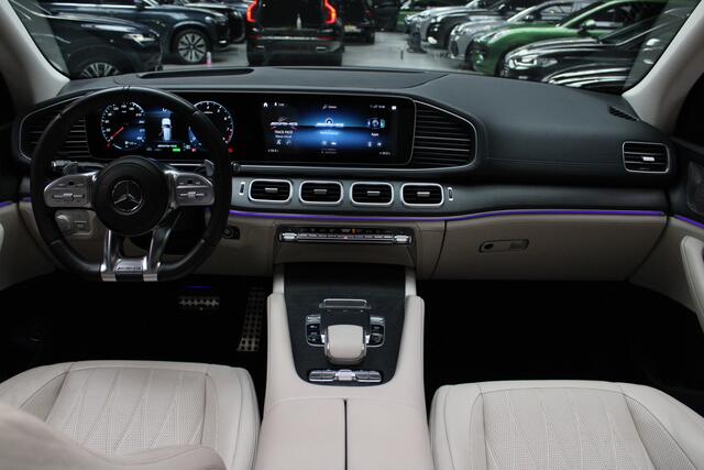 Mercedes-Benz GLE-KLASSE AMG 63 4M+ 360 ACC 22'' Panodak HUD Matrix Elektr. trekhaak Leer Climate voor & achter Memory Stoelventilatie Stoelverwarming PTS Carplay Burmester Navi Elektr. achterklep Elektr. stuurkolom Keyless entry Ambient