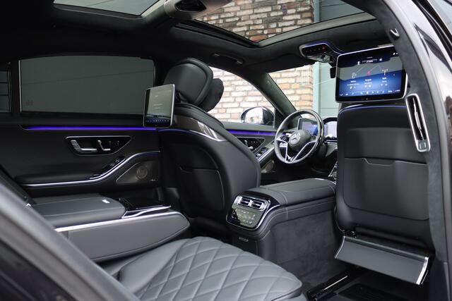 Mercedes-Benz S-KLASSE 580 e Lang AMG Line Aut9 | Airmatic | Chauffeurspakket | Distronic+ | Achterasbesturing | Massage V+A | MBUX Tablet | Burmester | Vlakkenverwarming | Zonweringspakket | Luchtreinigingspakket |