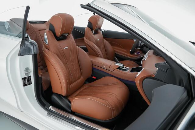 Mercedes-Benz S-KLASSE S63 AMG Cabrio 585pk 4Matic |dealer onderhouden|Carbon exterieur|Burmester High end|drivers package|luchtvering|Air scarf|nightvision|massage|memory|Carbon interieur|HUD|360 camera|