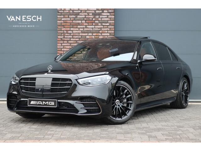Mercedes-Benz S-KLASSE 580 e 4MATIC Lang AMG Line | Airmatic | Distronic+ | Chauffeurspakket | Memory | Stoelventilatie V+A | Burmester | Soft-Close | Digital Light | Vlakkenverwarming | HUD | Zonweringspakket |