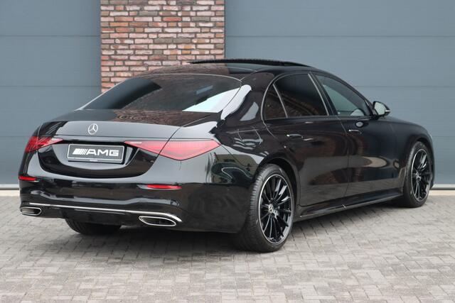 Mercedes-Benz S-KLASSE 580 e 4MATIC Lang AMG Line | Airmatic | Distronic+ | Chauffeurspakket | Memory | Stoelventilatie V+A | Burmester | Soft-Close | Digital Light | Vlakkenverwarming | HUD | Zonweringspakket |