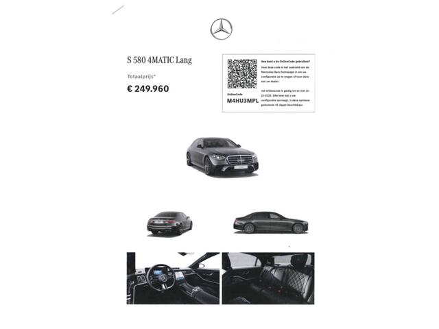 Mercedes-Benz S-KLASSE S 580 V8 4MATIC Lang AMG Line | NP ¤ 253406 | BTW Auto