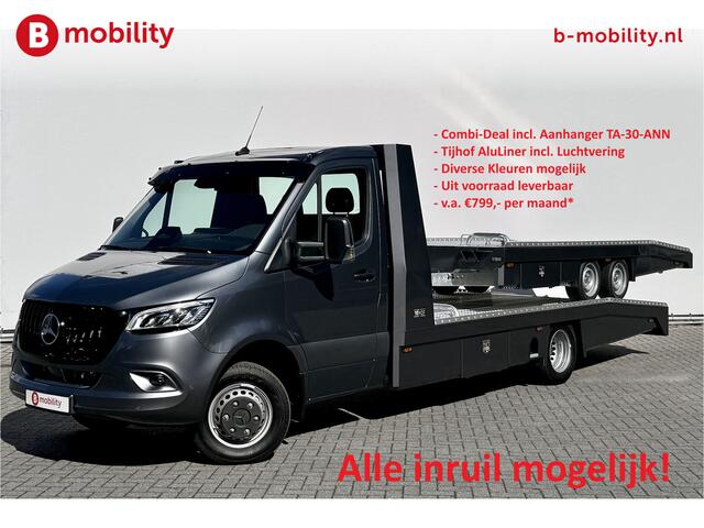 Mercedes-Benz SPRINTER 519 CDI Tijhof AluLiner + Aanhanger Luchtvering NIEUW! MJ.2025 | Lier | 3-Zitplaatsen | AppleCarPlay | DAB | Adaptive Cruise Control | Navigatie | Trekhaak