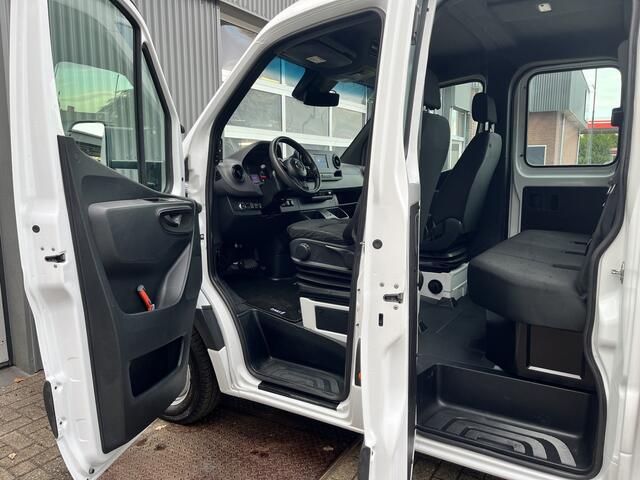 Mercedes-Benz SPRINTER 514 CDI 366 Hiab Laadkraan 018T Trekhaak 3500kg trekgewicht Airco 6-Persoons Open laadbak Pick-up Euro 6 Verkeersbord Actiebord Pijlenbord Bakwagen P-up Tachograaf 1e eigenaar ex gemeente