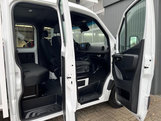 Mercedes-Benz SPRINTER 514 CDI 366 Hiab Laadkraan 018T Trekhaak 3500kg trekgewicht Airco 6-Persoons Open laadbak Pick-up Euro 6 Verkeersbord Actiebord Pijlenbord Bakwagen P-up Tachograaf 1e eigenaar ex gemeente