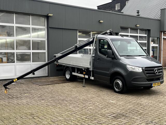 Mercedes-Benz SPRINTER 515 1.9 CDI L2 Automaat Hiab 029 Laadkraan Lier Trekhaak 3500kg trekgewicht Airco Cruise controle 3-Persoons Kraan Autolaadkraan Dubbele lucht Gereedschapskist Open laadbak Pick-up p-up Euro 6