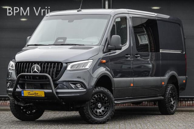 Mercedes-Benz SPRINTER 4x4 319Cdi 190Pk 9G-tronic | L2H1 | Dubbele Cabine | 2x Schuifdeur | 4WD | AWD | Bullbar | Treeplanken | 18'' All Terrain | Tenoriet Grijs