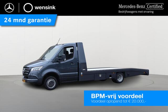 Mercedes-Benz SPRINTER 519 CDI | Aut. | L3 | Tijhof | INCL. Aanhangwagen | Stoelverwarming | 3 zits | Dodehoekassistent | Climate Control | Complete Set Auto Transport | Autoambulance | Auto Ambulance |