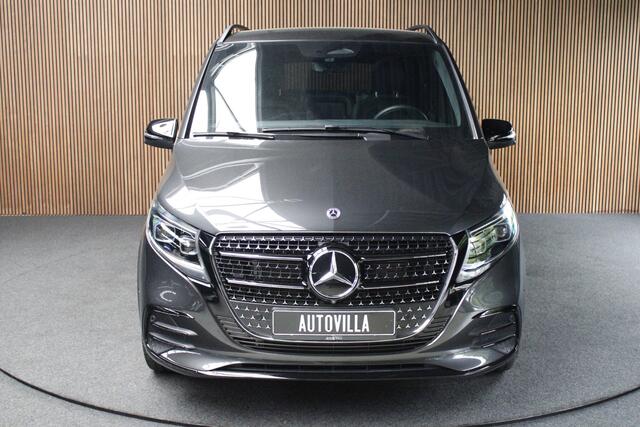 Mercedes-Benz V-KLASSE 300d 4M Lang DC AMG-line 360 Burmester Panoramadak Distronic Carplay Carbon Black Pack Leer PTS Elektr. schuifdeuren Elektr. achterklep Alcantara binnenhemel Memory seats Stoelverwarming LM velgen