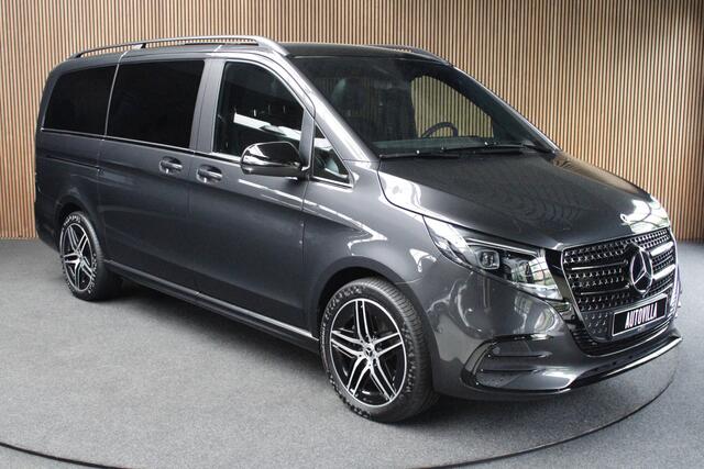 Mercedes-Benz V-KLASSE 300d 4M Lang DC AMG-line 360 Burmester Panoramadak Distronic Carplay Carbon Black Pack Leer PTS Elektr. schuifdeuren Elektr. achterklep Alcantara binnenhemel Memory seats Stoelverwarming LM velgen