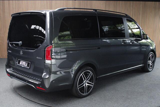 Mercedes-Benz V-KLASSE 300d 4M Lang DC AMG-line 360 Burmester Panoramadak Distronic Carplay Carbon Black Pack Leer PTS Elektr. schuifdeuren Elektr. achterklep Alcantara binnenhemel Memory seats Stoelverwarming LM velgen