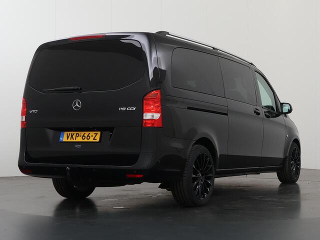 Mercedes-Benz VITO 119 CDI | 190 PK | Aut. | XL L3 | DUBBEL CABINE | ELEKTRISCHE SCHUIFDEUR | NAVIGATIE | CRUISE | AIRCO | LEDEREN BEKLEDING | TREKHAAK | DONKER GETINT GLAS | ACHTERUITRIJCAMERA | 19" LICHTMETALEN WIELEN