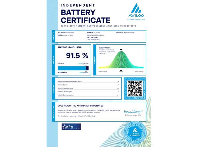 Mercedes-Benz VITO eVito Lang 41 kWh Airco/Camera SOH 91,5% 11-2020