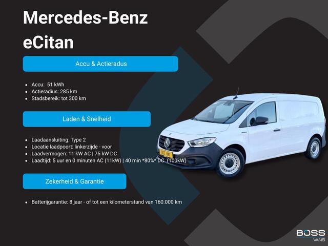 Mercedes-Benz eCitan 112 51kWh L2 284 WLTP 98% (SOH) Camera MBUX Trekhaak 75kW Snelladen Apple Carplay Cruise Control