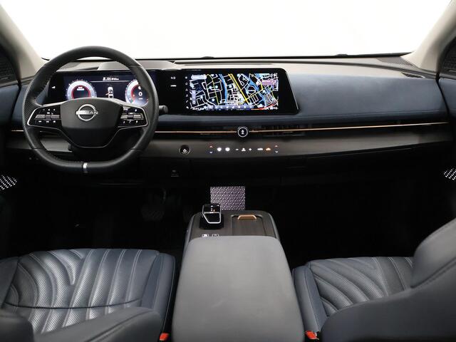 Nissan Ariya Evolve 91 kWh | SOH 99,2% | Apple Carplay/Android Auto | Stoelverwarming/verkoeling | Luxe lederen bekleding | Panoramadak | 360 camera | HUD | Memory stoelen |