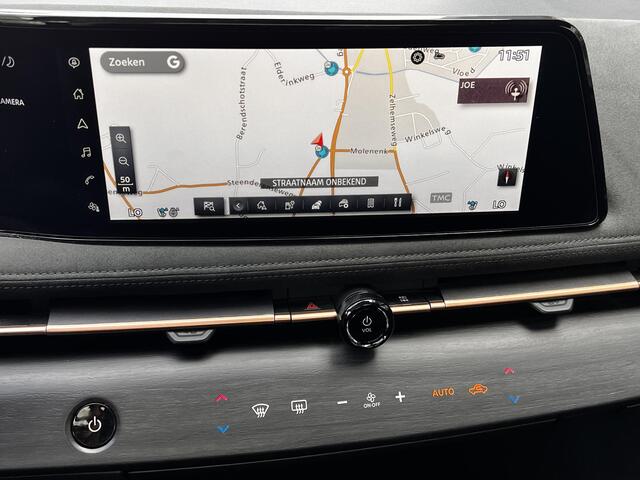 Nissan Ariya Evolve 91 kWh Dealer onderhouden / Accu SoH 99 % / Panorama schuifdak / HUD / Navigatie / Apple Carplay Android / Elektrische stoelen & klep / BOSE / Stoelventilatie / Stoel-, stuur- en achterbankverwarming / 20" LM wielen /