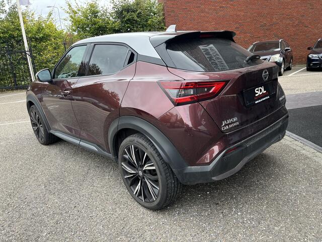 Nissan JUKE 1.0 DIG-T N-Design // ADAPT. CRUISE // BOSE AUDIO // LEDER-ALCANTARA // 360 CAMERA // DODEHOEK // NAVI+CARPLAY // KEYLESS //