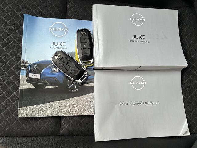 Nissan JUKE 1.0 DIG-T N-Connecta / Fabrieksgarantie t/m 10-04-2028 / Cold Pack / Trekgewicht 1250 KG / all-season banden / Apple Carplay Android Auto / Stuur-, Stoel en Voorruit verwarming / Achteruitrijcamera / Keyless Entry/Start / Draadloze telefoon lader /