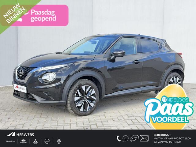 Nissan JUKE 1.0 DIG-T Acenta / Fabrieksgarantie tot 03-2029 / Camera / Navigatie Apple Carplay & AndroidAuto / Stoelverwarming / Cruise Control / DAB / LED / All Season Banden /