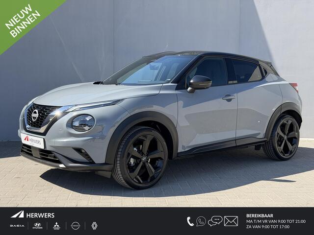 Nissan JUKE 1.0 DIG-T Tekna Automaat / Fabrieksgarantie tot 3-2028 / Navigatie / Camera / Adpatieve Cruise / Lederen Bekleding / Stoelverwarming / Stuurwiel Verwarming / 360 Camera / DAB /