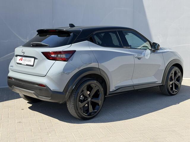 Nissan JUKE 1.0 DIG-T Tekna Automaat / Fabrieksgarantie tot 3-2028 / Navigatie / Camera / Adpatieve Cruise / Lederen Bekleding / Stoelverwarming / Stuurwiel Verwarming / 360 Camera / DAB /