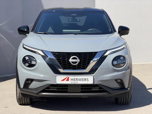 Nissan JUKE 1.0 DIG-T Tekna Automaat / Fabrieksgarantie tot 3-2028 / Navigatie / Camera / Adpatieve Cruise / Lederen Bekleding / Stoelverwarming / Stuurwiel Verwarming / 360 Camera / DAB /