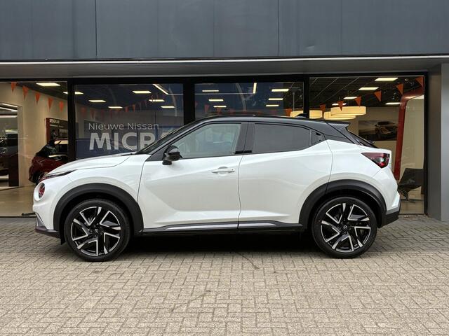 Nissan JUKE 1.0 DIG-T N-Design NIEUW UIT VOORRAAD LEVERBAAR | Verwarmbaar stuurwiel | Voorruitverwarming | Stoelverwarming | Navigatiesysteem | Apple CarPlay & Android Auto | Parkeersensoren voor- en achter | Climate Control | 10 jaar fabrieksgarantie