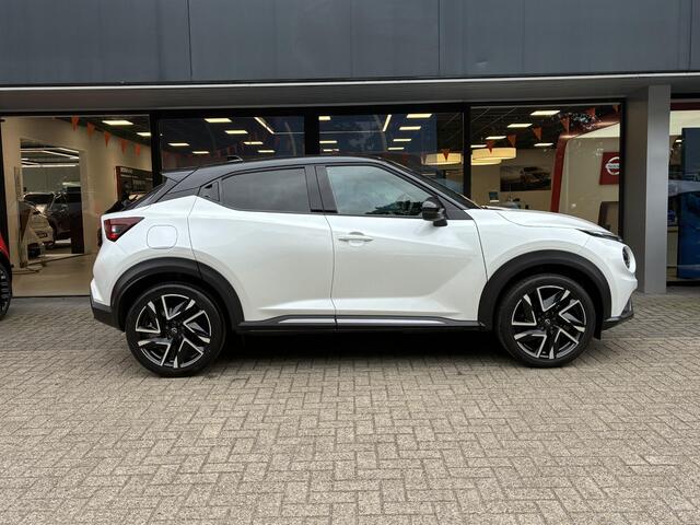 Nissan JUKE 1.0 DIG-T N-Design NIEUW UIT VOORRAAD LEVERBAAR | Verwarmbaar stuurwiel | Voorruitverwarming | Stoelverwarming | Navigatiesysteem | Apple CarPlay & Android Auto | Parkeersensoren voor- en achter | Climate Control | 10 jaar fabrieksgarantie