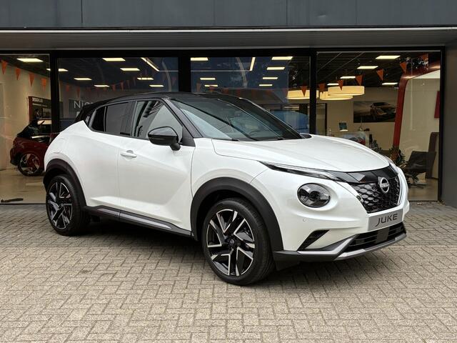 Nissan JUKE 1.0 DIG-T N-Design NIEUW UIT VOORRAAD LEVERBAAR | Verwarmbaar stuurwiel | Voorruitverwarming | Stoelverwarming | Navigatiesysteem | Apple CarPlay & Android Auto | Parkeersensoren voor- en achter | Climate Control | 10 jaar fabrieksgarantie
